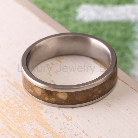 Baseball Field Sand Wedding Band or Memorial Ring