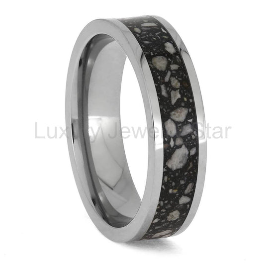 Custom Memorial Ring with Black Enamel and Ashes - image 2