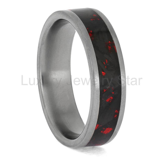 Handmade Wedding Band with Carbon Fiber and Titanium - image 2