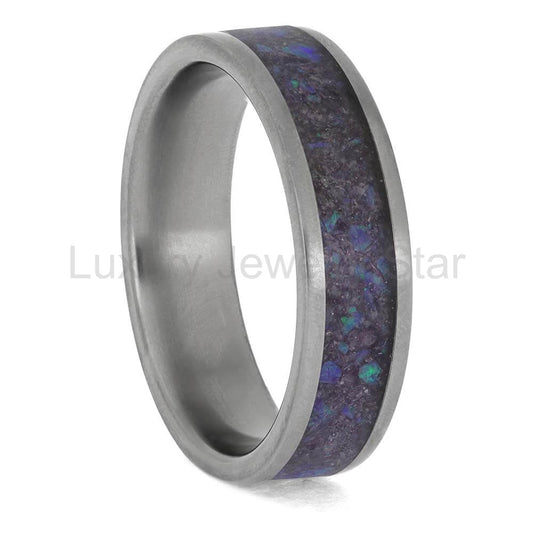 June Birthstone Wedding Band with Alexandrite Inlay - image 2