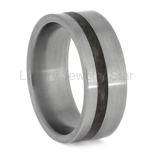 Pet Fur Memorial Ring in Matte Titanium - image 2