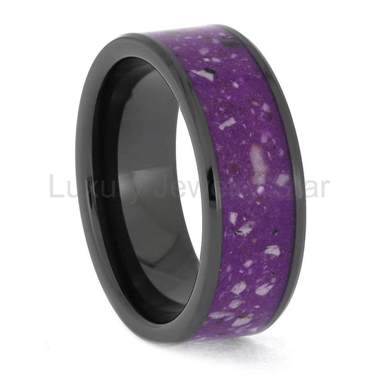 Purple Memorial Ring with Enamel and Ashes - image 2