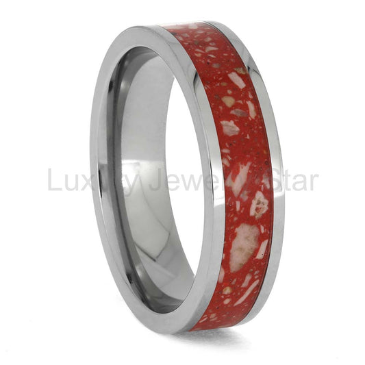 Red Memorial Ring with Ashes and Enamel - image 2