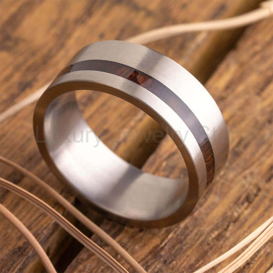 Rugged Ironwood Wedding Band for Men
