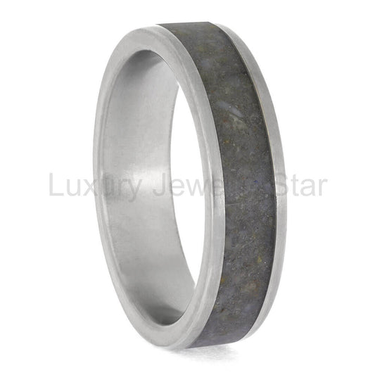 Titanium and Fossilized Coprolite Ring for Men - image 2