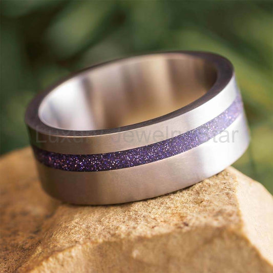 Titanium Goldstone Wedding Ring for Men