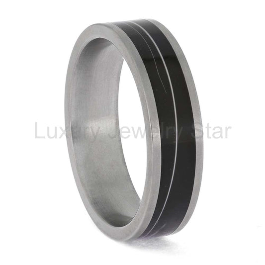 Titanium Memorial Ring with Cat Whiskers - image 2