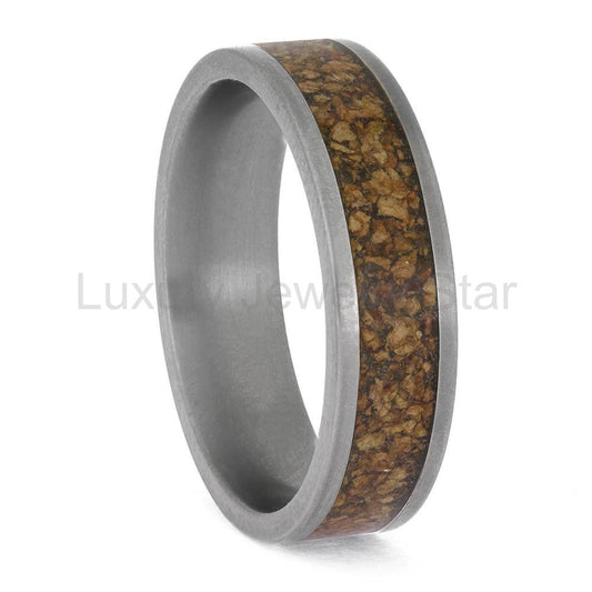 Titanium Wedding Band with Authentic Wine Cork Inlay - image 2