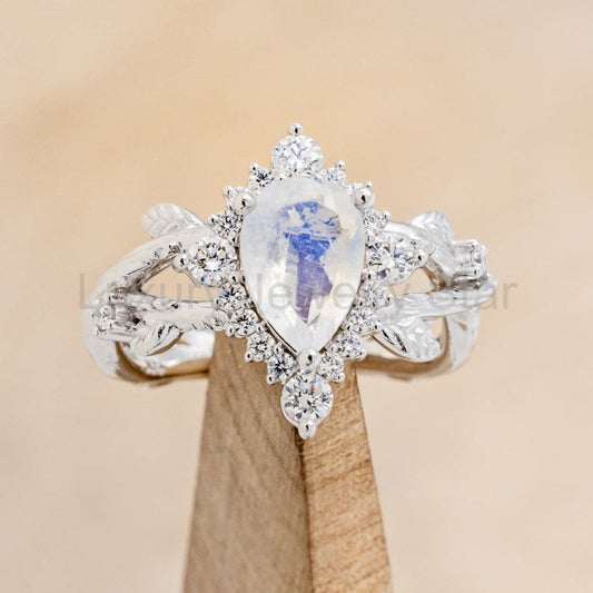 "Artemis On The Vine Divine" - Moonstone Engagement Ring With Diamond Accents & A - image 2