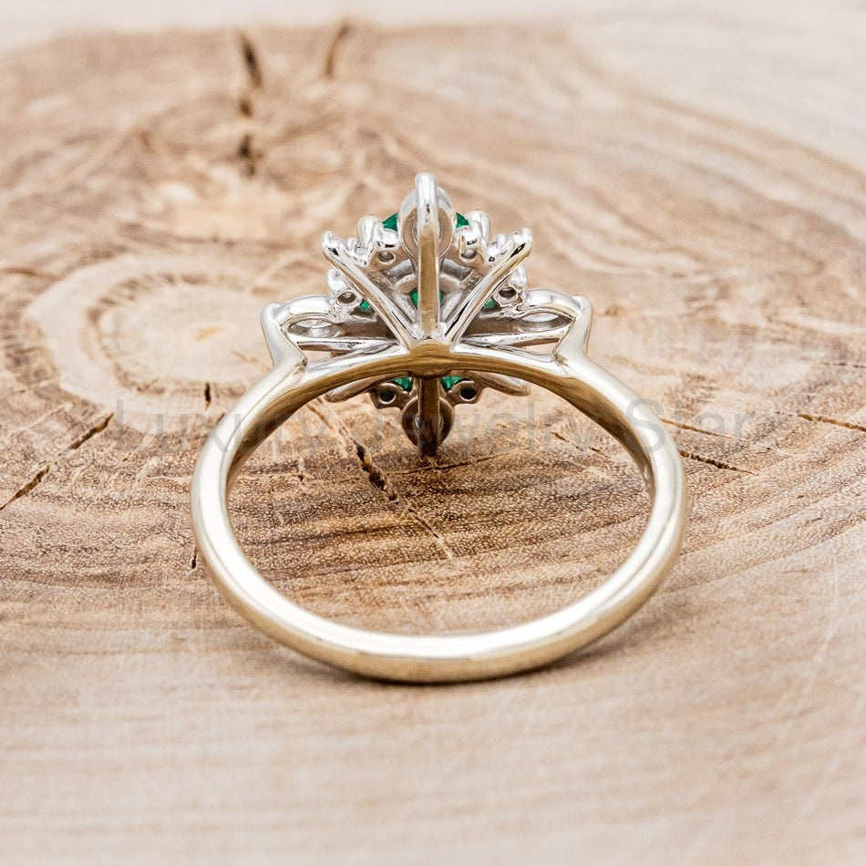 "Azalea" - Oval Lab-Grown Emerald Engagement Ring With Diamond Halo - image 21