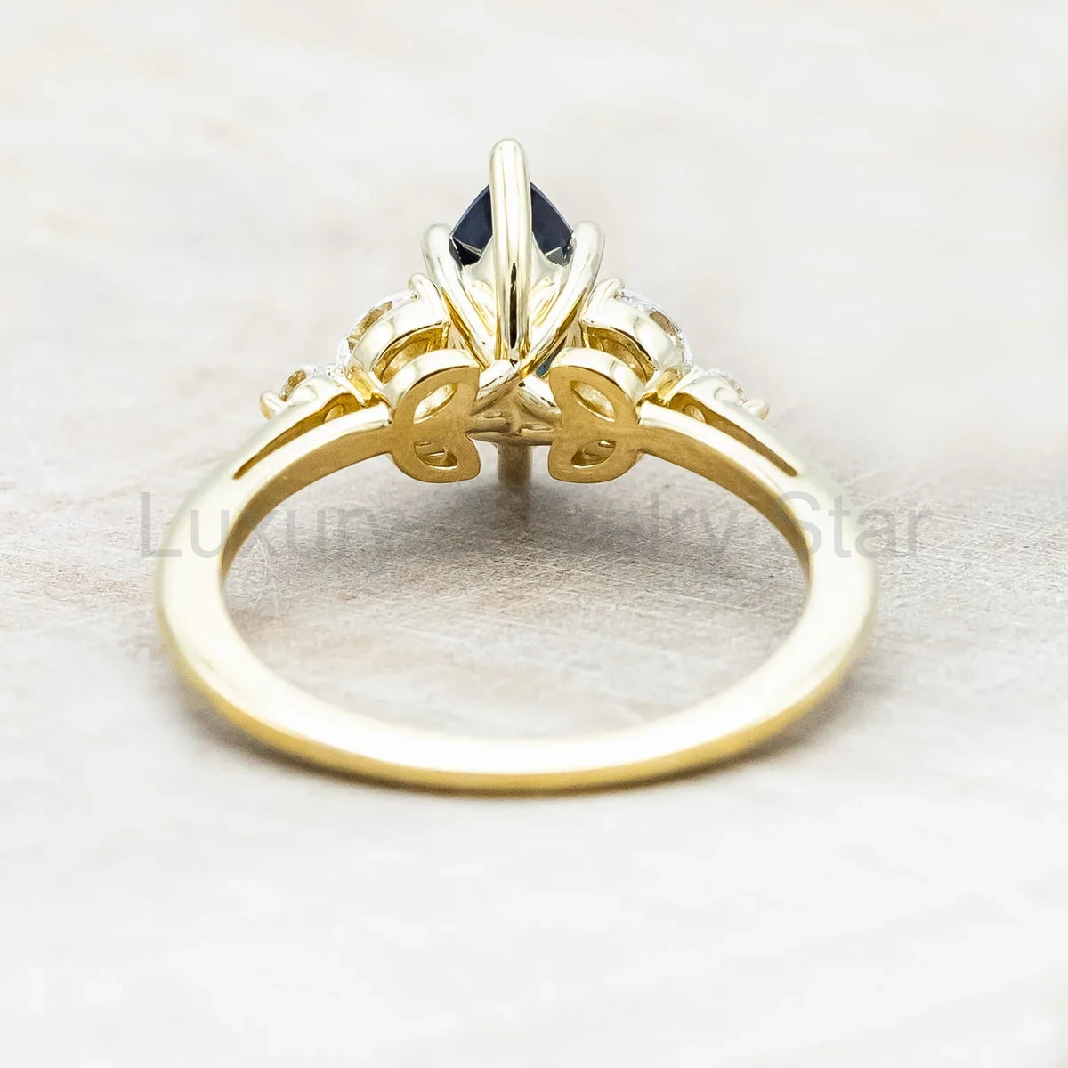 "Blossom" - Marquise Cut Lab-Grown Alexandrite Engagement Ring With Diamond Accents - 14K - image 6