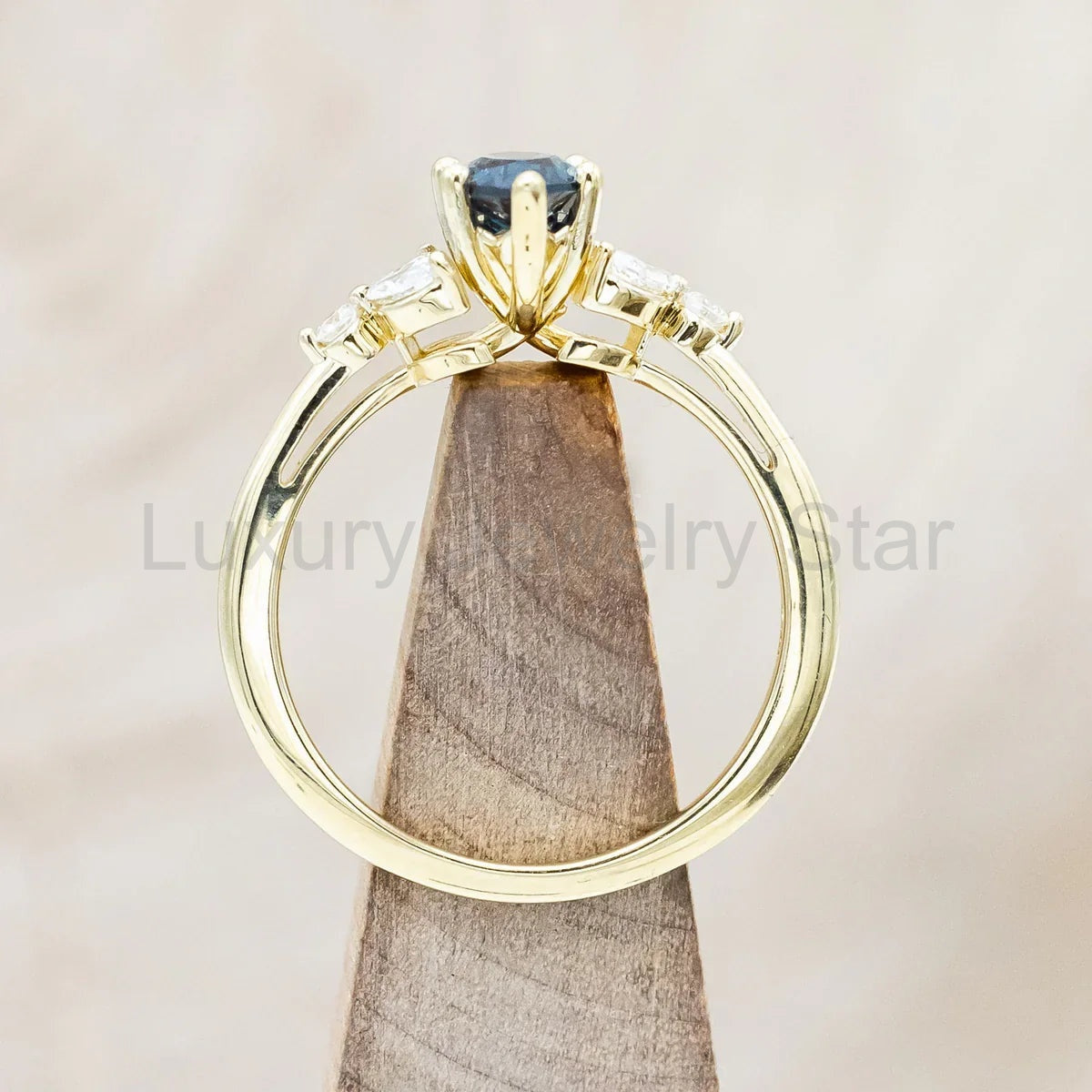 "Blossom" - Marquise Cut Lab-Grown Alexandrite Engagement Ring With Diamond Accents - 14K - image 7
