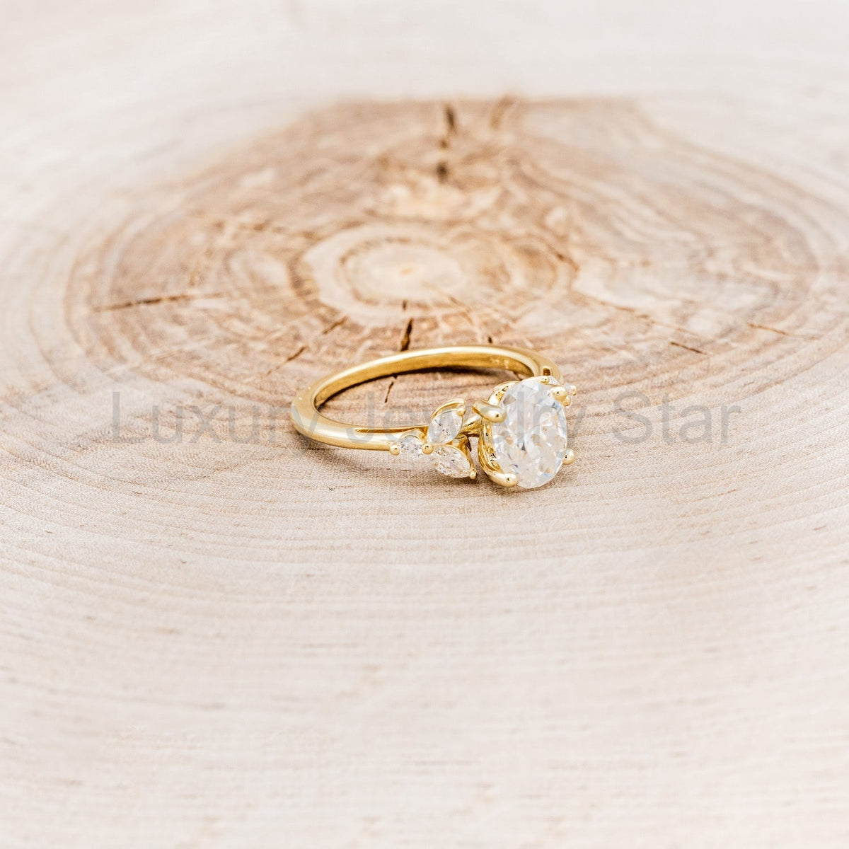 "Blossom" - Oval Cut Moissanite Engagement Ring With Diamond Accents - image 11