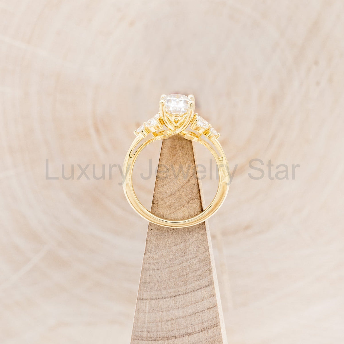 "Blossom" - Oval Cut Moissanite Engagement Ring With Diamond Accents - image 12