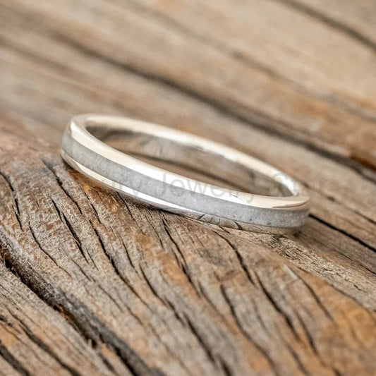 "Eterna" - Fire & Ice Opal Stacking Band - Silver (3mm) - Size 8 1/4 - image 2