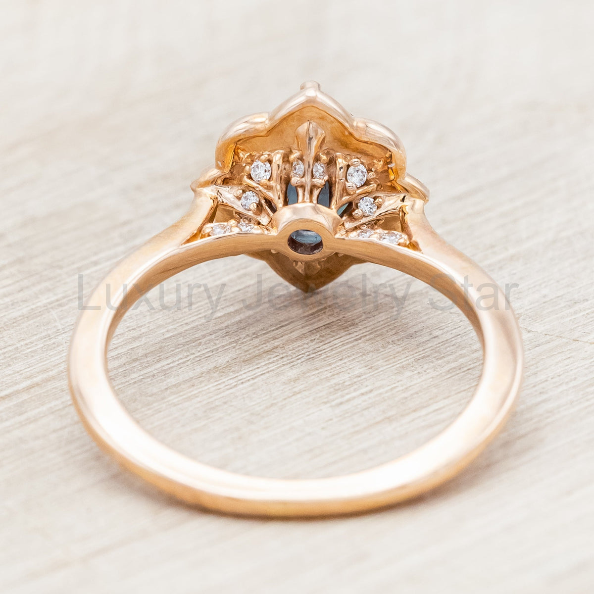 "Jane" - Lab-Grown Alexandrite Engagement Ring With Diamond Accents - image 7