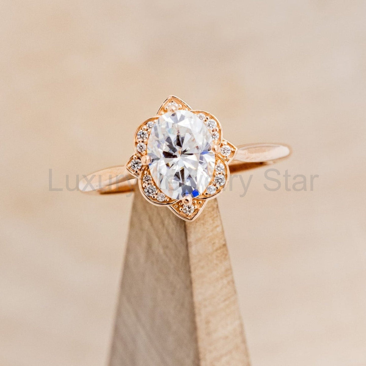 "Jane" - Moissanite Engagement Ring With Diamond Accents & Tracer - image 14