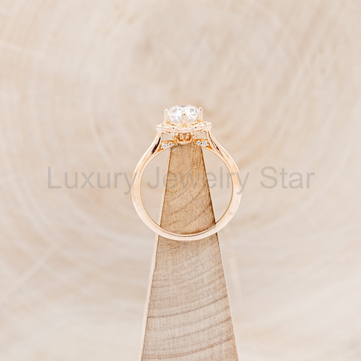 "Jane" - Moissanite Engagement Ring With Diamond Accents & Tracer - image 19