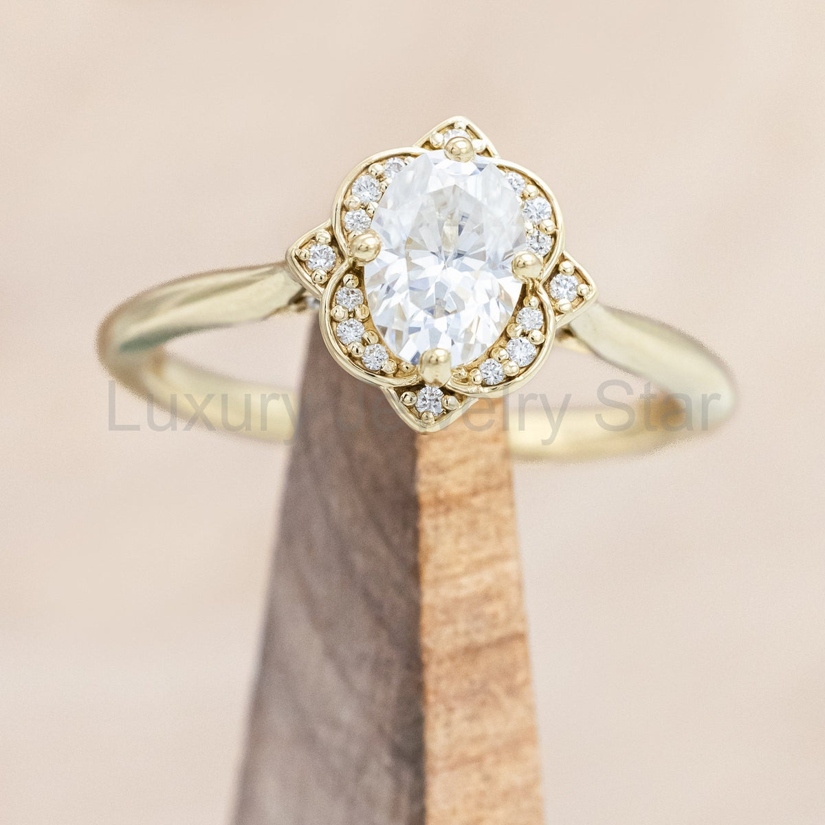 "Jane" - Moissanite Engagement Ring With Diamond Accents & Tracer - image 2
