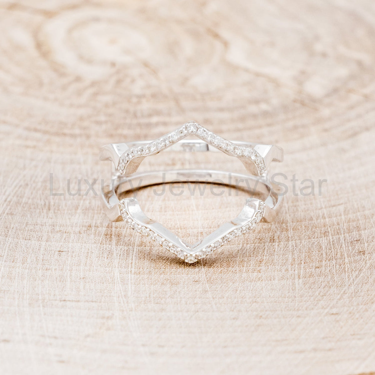 "Lucy In The Sky" - Round Cut Moissanite Engagement Ring With Diamonds, Turquoise Inlays - image 19