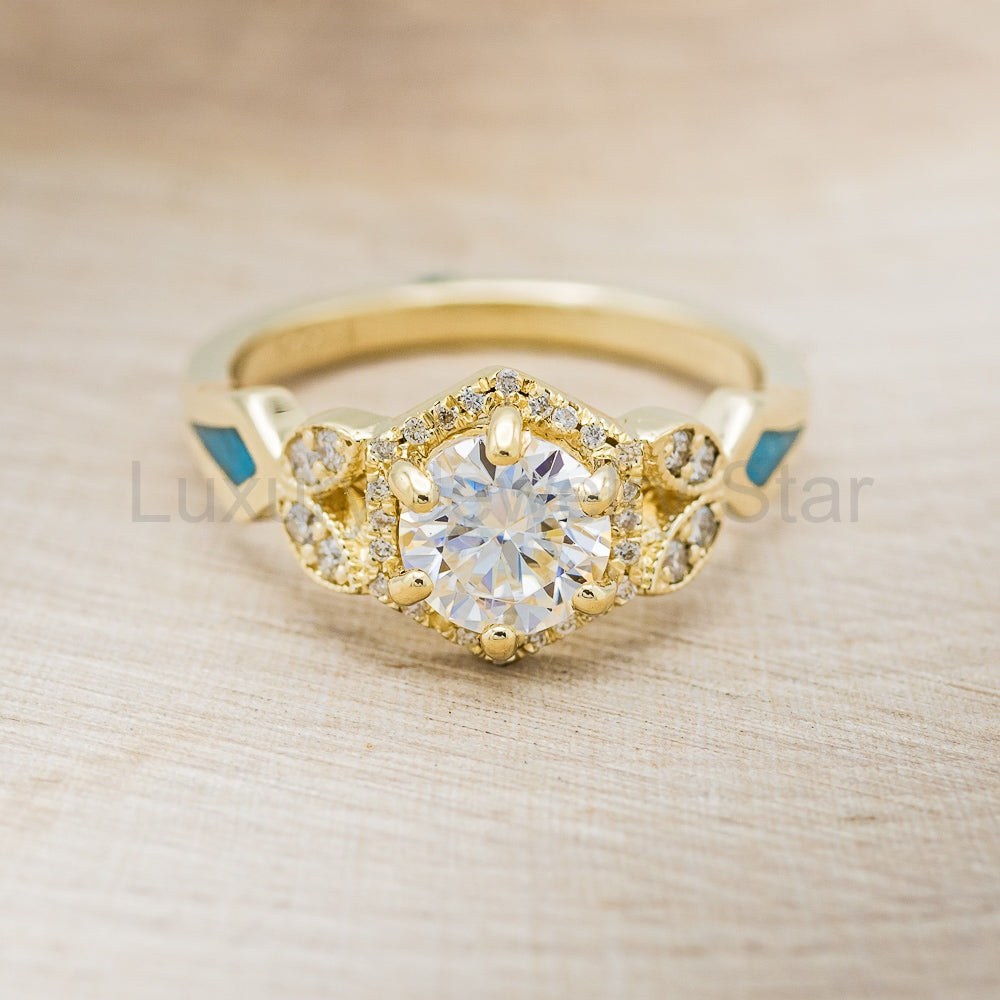 "Lucy In The Sky" Petite - Round Cut Moissanite Engagement Ring With Diamond Accents & - image 10