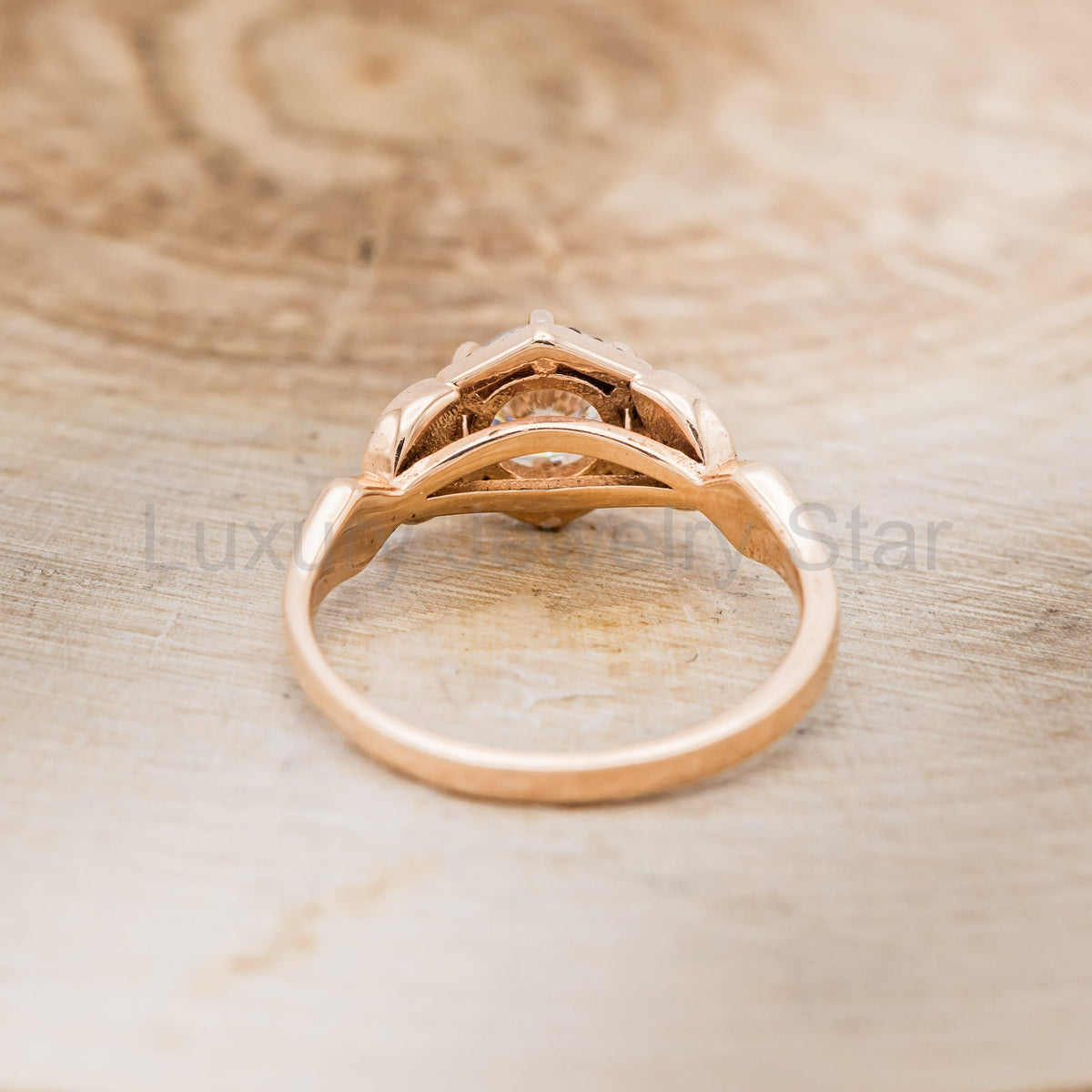 "Lucy In The Sky" Petite - Round Cut Moissanite Engagement Ring With Diamond Accents & - image 5