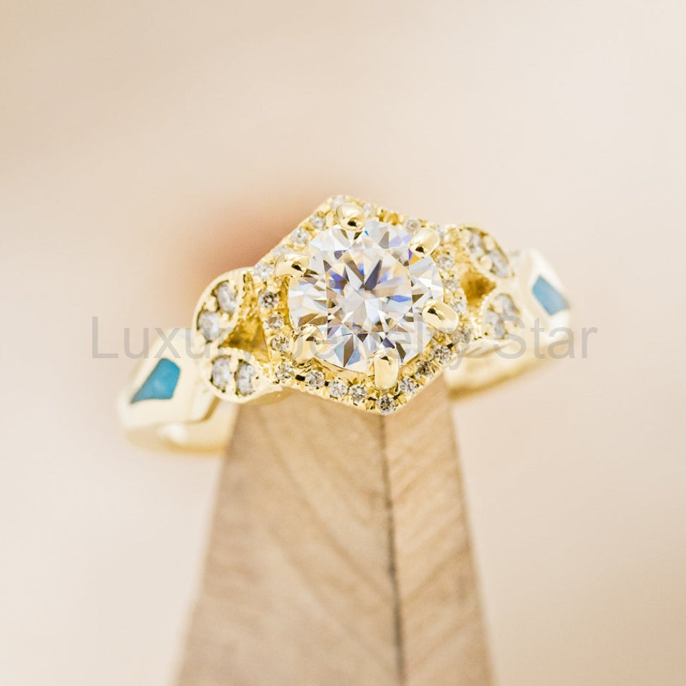 "Lucy In The Sky" Petite - Round Cut Moissanite Engagement Ring With Diamond Accents & - image 9