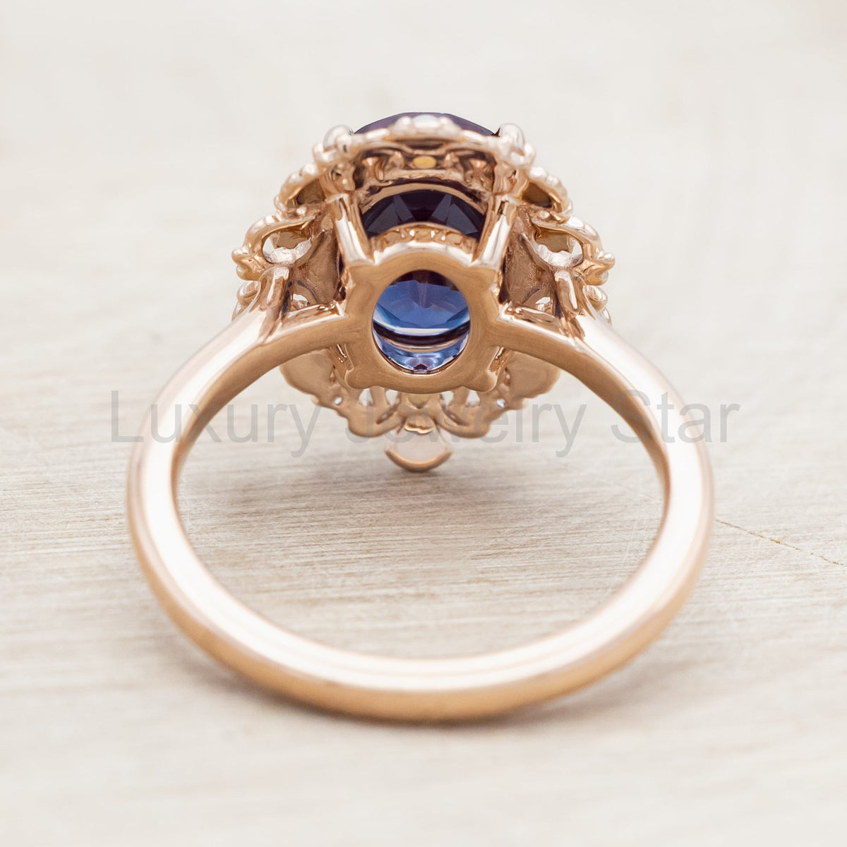 "Merrow" - Lab-Grown Alexandrite Engagement Ring With Pearl Accents And Diamond Tracer - image 7