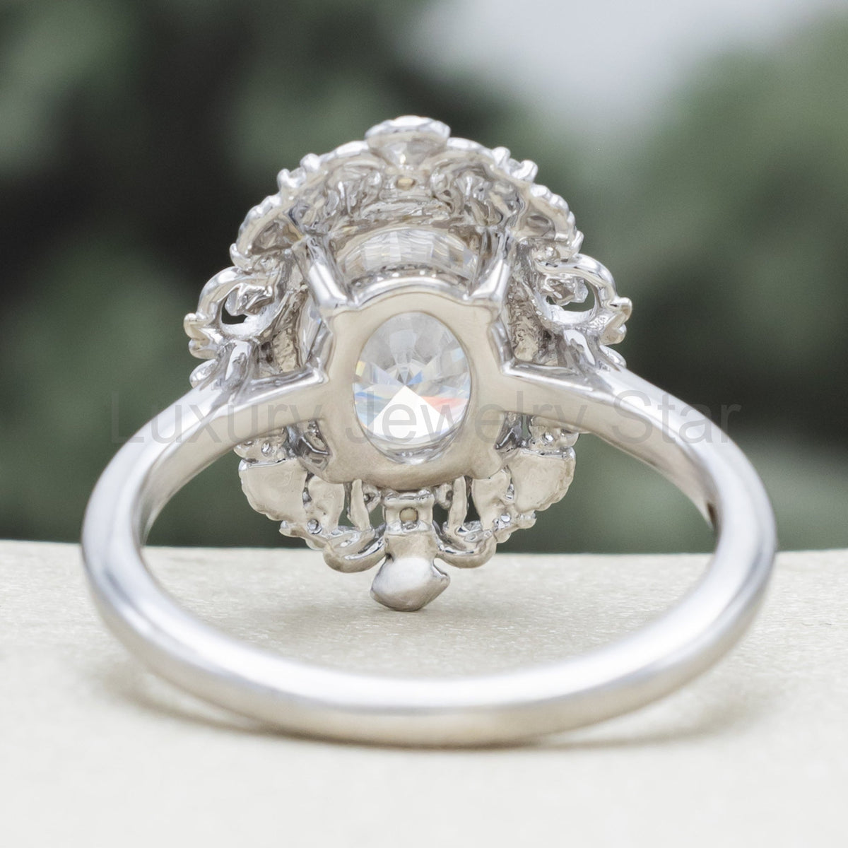"Merrow" - Moissanite Engagement Ring With Pearl Accents And Diamond Tracer - image 7