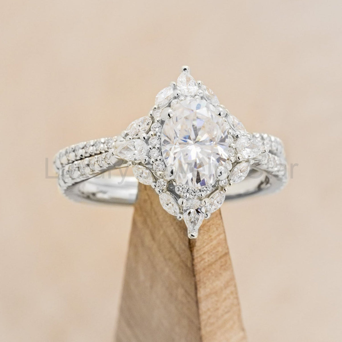 "North Star" - Oval Cut Moissanite Engagement Ring With Diamond Accents & Tracer - image 23