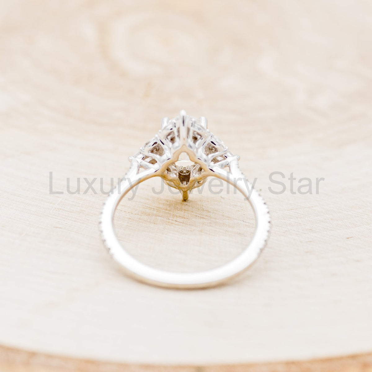 "North Star" - Oval Cut Moissanite Engagement Ring With Diamond Accents & Tracer - image 27