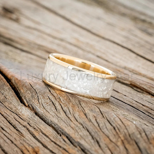 "Rainier" - Diamond Dust Wedding Ring - 14K Yellow Gold (8mm) - Size 8 - image 2