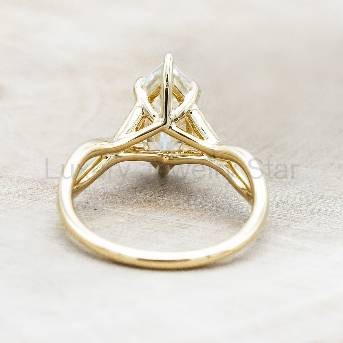 "Roslyn" - Marquise Cut Moissanite Engagement Ring With Diamond Accents - image 11