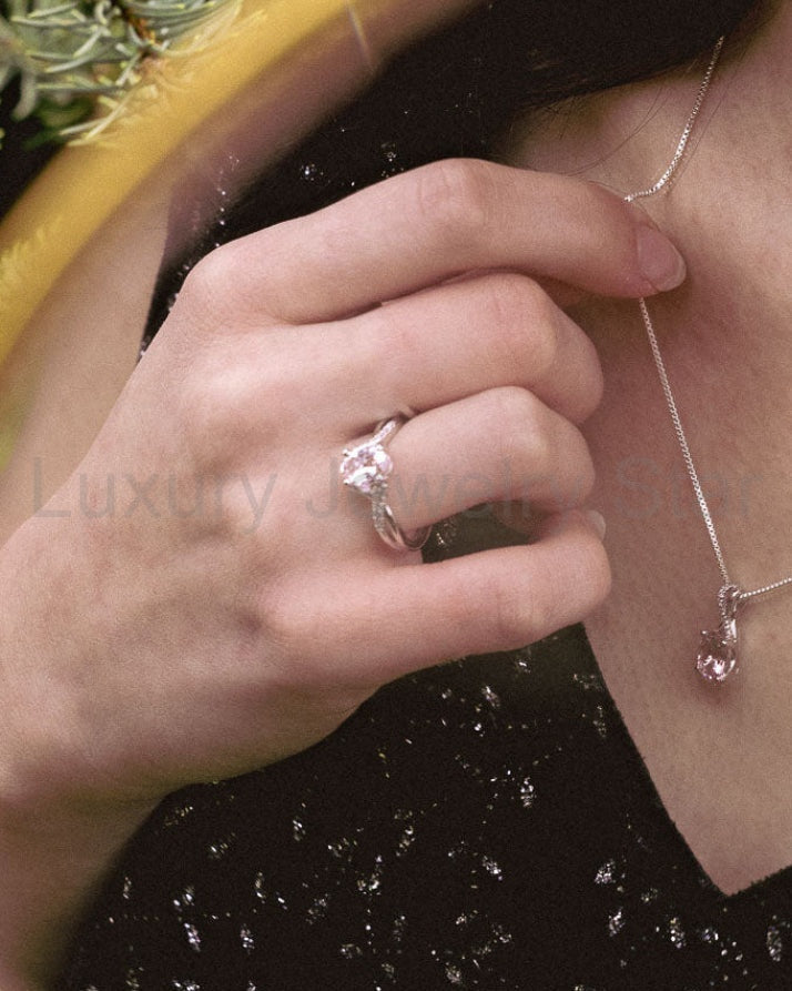 "Roslyn" - Morganite Engagement Ring With Diamond Accents - image 2