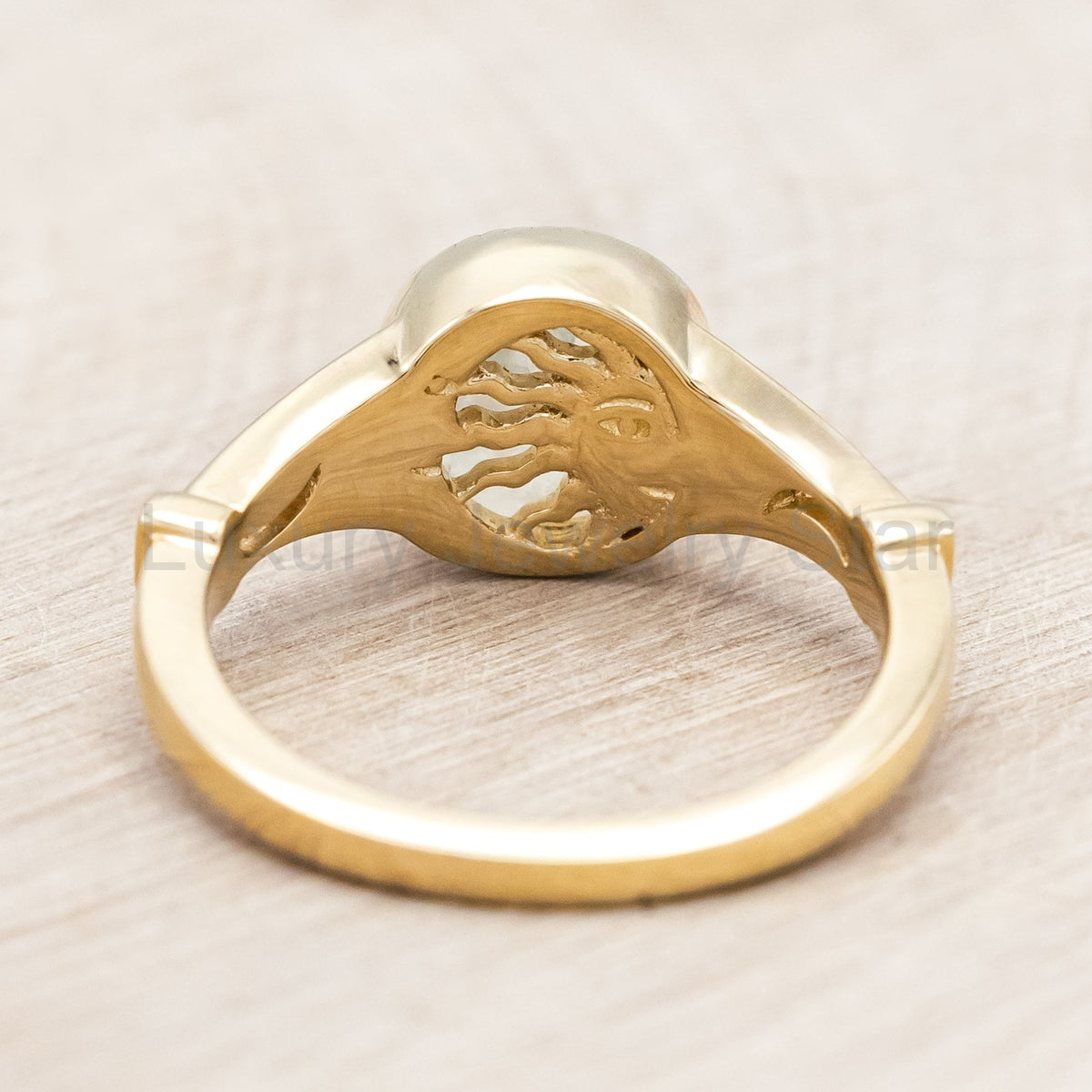 "Selene" - Bezel-Set Moonstone Engagement Ring - image 11