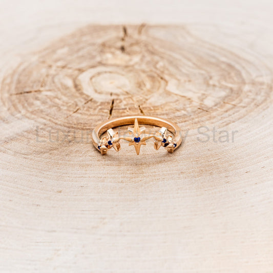 "Sidra" Tracer with Blue Sapphires - 14K Rose Gold - Size 7 - image 2
