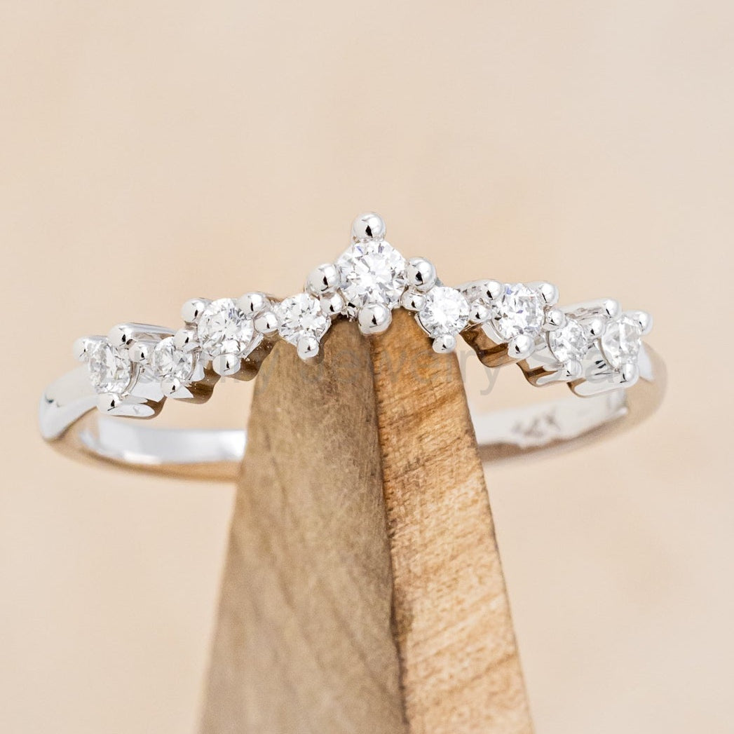 "Starla" - Moss Agate Engagement Ring With Starburst Diamond Halo - image 21