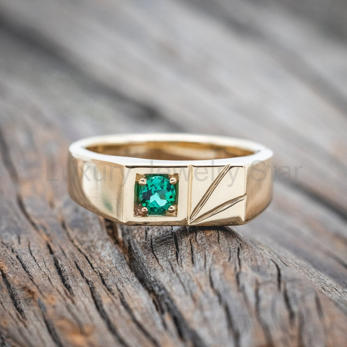 "Sylvan" - Flat Top Engagement Ring With Round Cut Stone - image 14