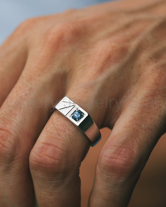 "Sylvan" - Flat Top Engagement Ring With Round Cut Stone - image 2