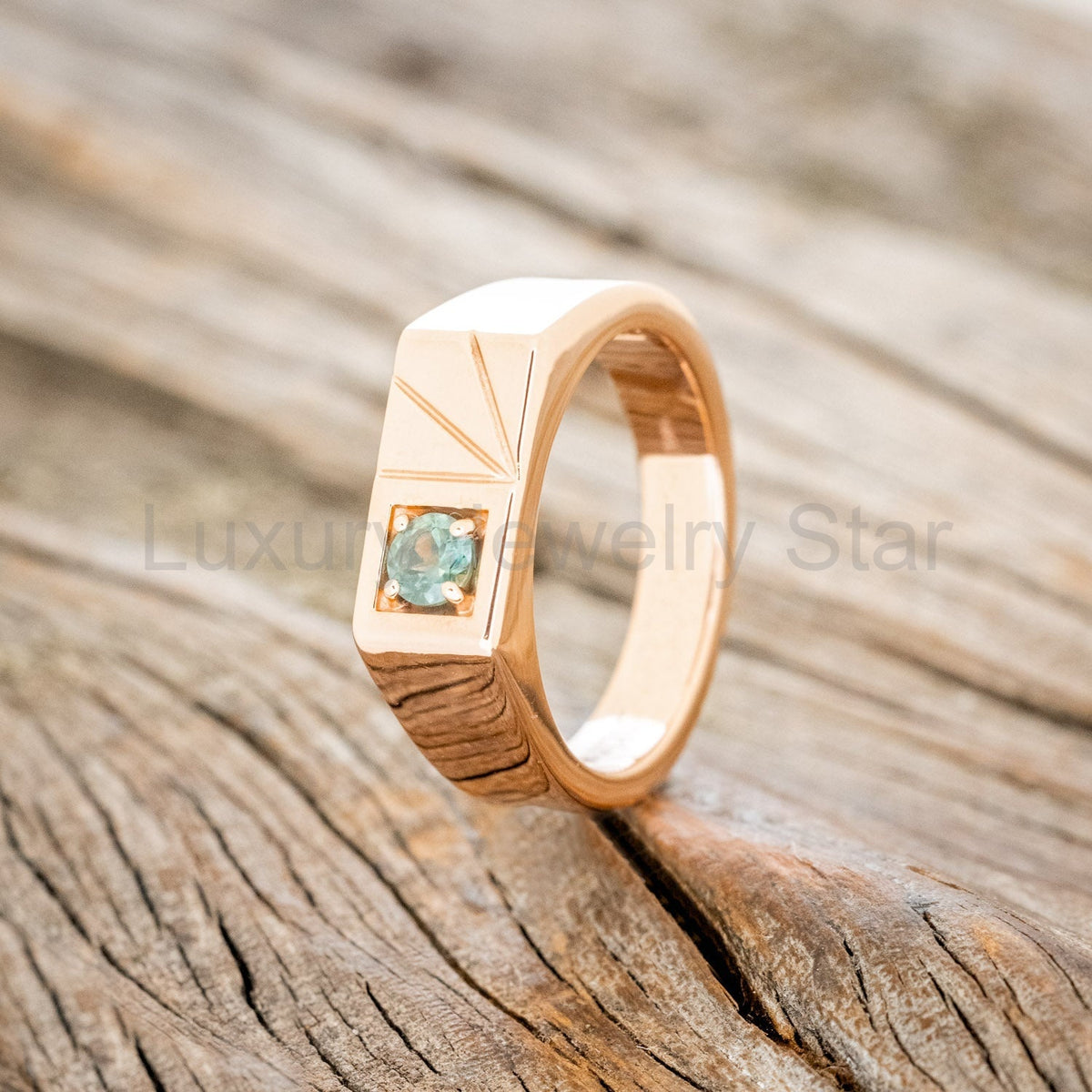 "Sylvan" - Flat Top Engagement Ring With Round Cut Stone - image 7