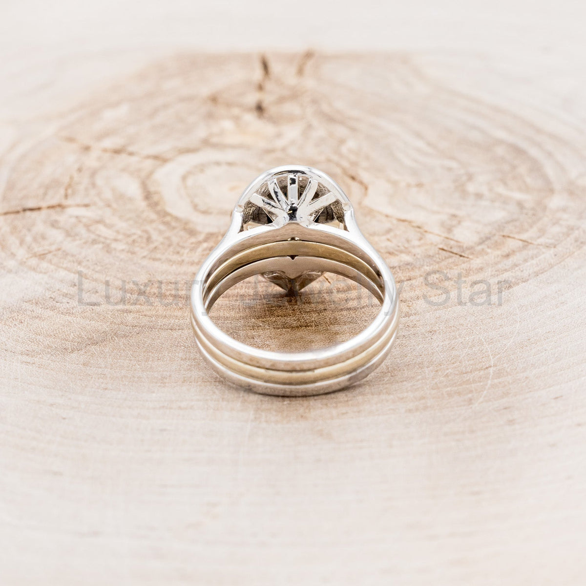 "Terra" Bridal Suite - Pear Cabochon Cut Spiny Oyster Turquoise Engagement Ring With - image 6