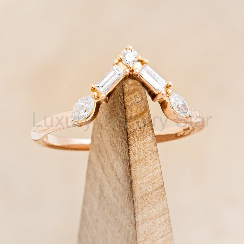 "Treva" - Oval Cut Moss Agate Engagement Ring With Diamond Accents & "Melody" Tracer - image 18