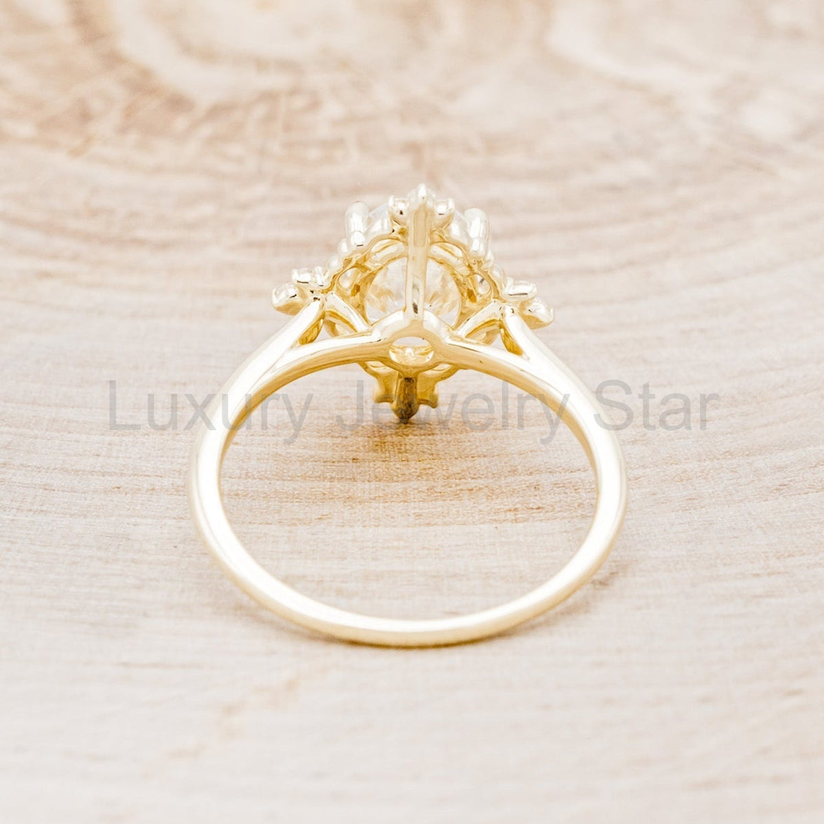 "Treva" - Oval Moissanite Engagement Ring With Diamond Accents & "Melody" Tracer - image 10