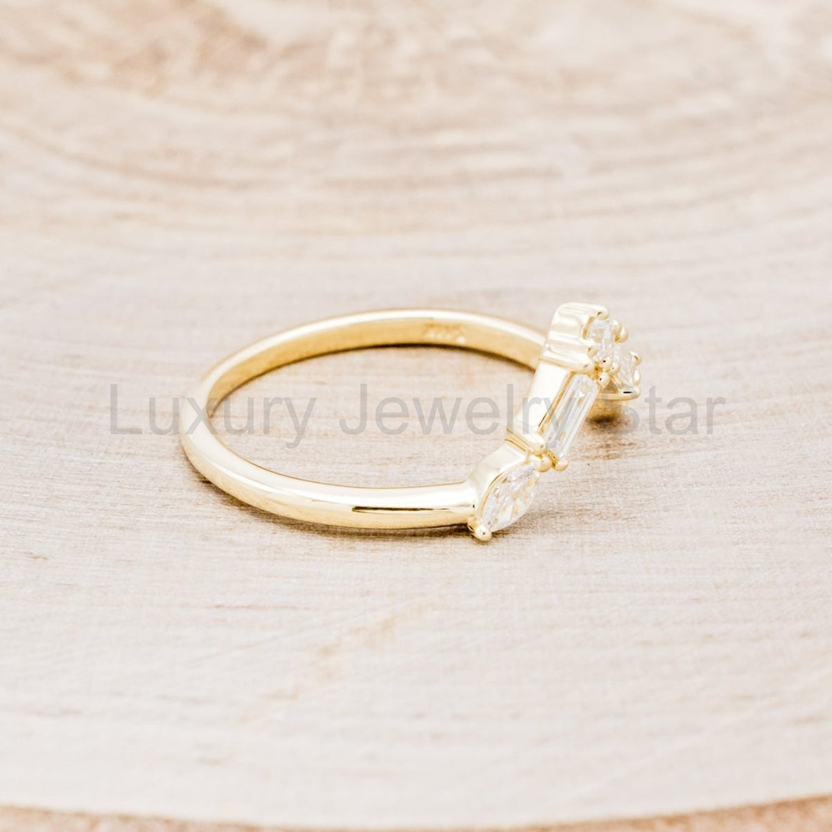 "Treva" - Oval Moissanite Engagement Ring With Diamond Accents & "Melody" Tracer - image 13