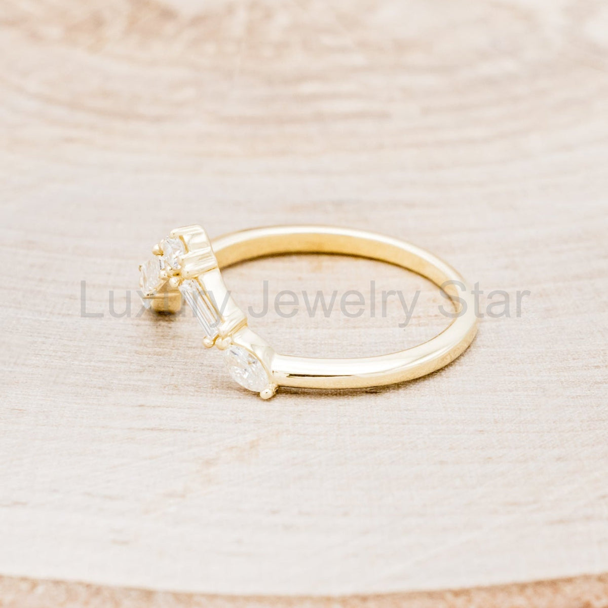 "Treva" - Oval Moissanite Engagement Ring With Diamond Accents & "Melody" Tracer - image 14