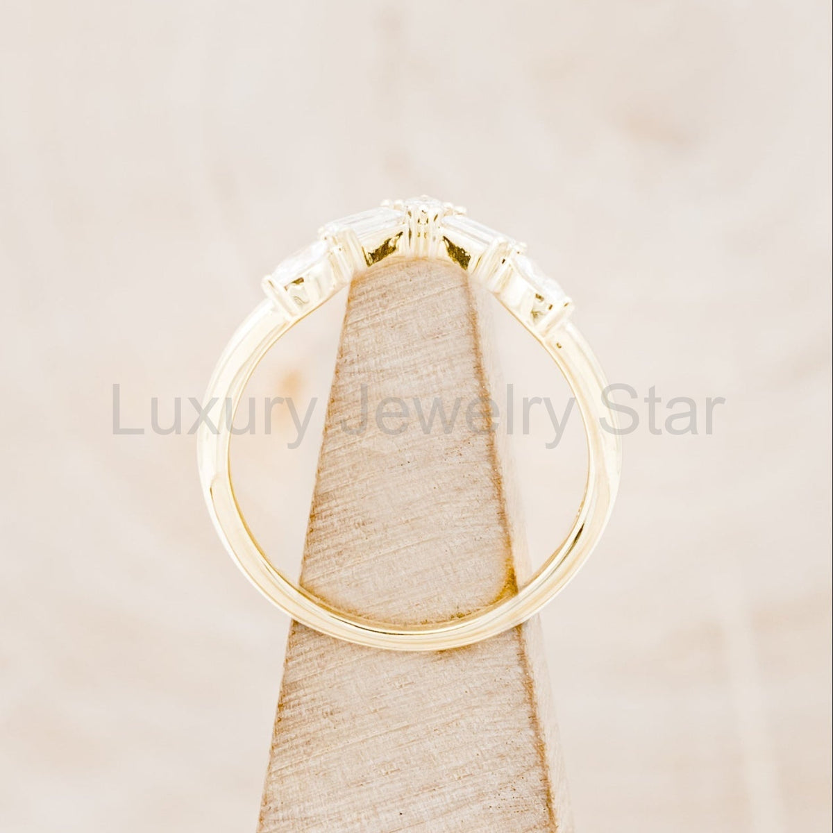 "Treva" - Oval Moissanite Engagement Ring With Diamond Accents & "Melody" Tracer - image 17
