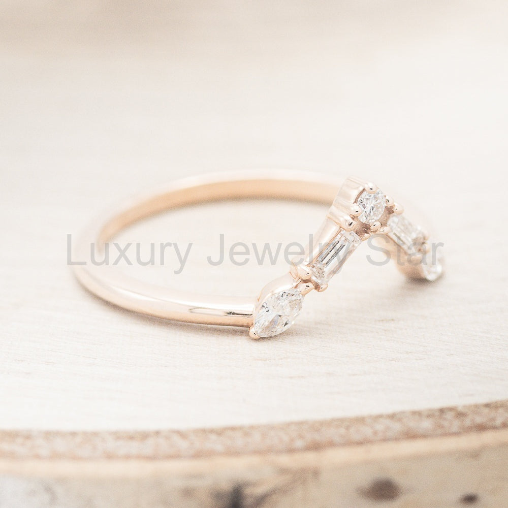 "Treva" - Oval Moissanite Engagement Ring With Diamond Accents & "Melody" Tracer - image 30