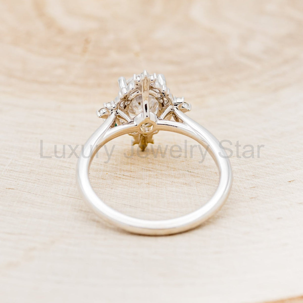 "Treva" - Oval Moissanite Engagement Ring With Diamond Accents & "Melody" Tracer - image 43
