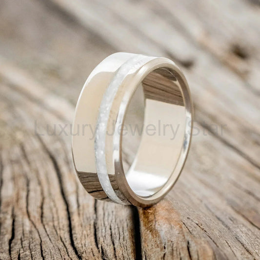 "Vertigo" - Diamond Dust Wedding Band - Titanium - Size 11 1/2