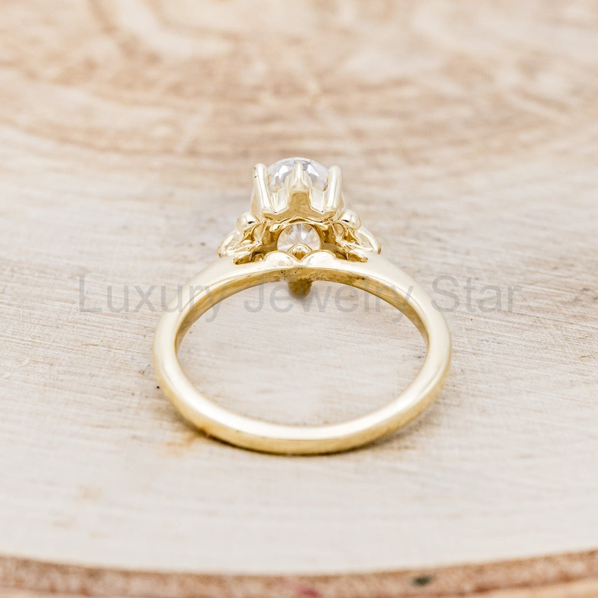 "Zella" - Oval Cut Moissanite Engagement Ring With Diamond Accents - image 6